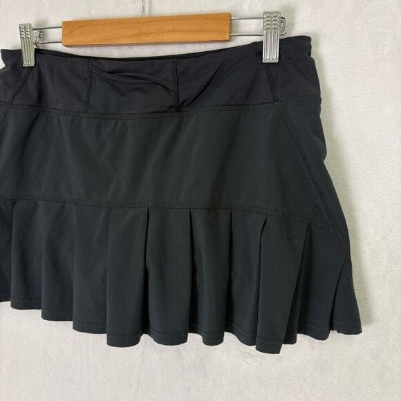 Lululemon Black Ruffle Back Run Speed Athletic Tennis Skort Size 6 - Picture 8 of 10
